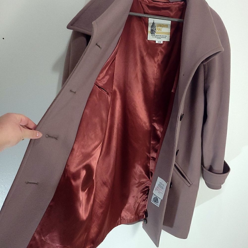 🎆Host Pick🎆Beautiful London Fog Lavender Taupe Virgin Wool Coat